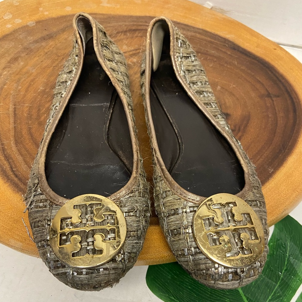 Tory Burch Woven Rattan Reva Flats